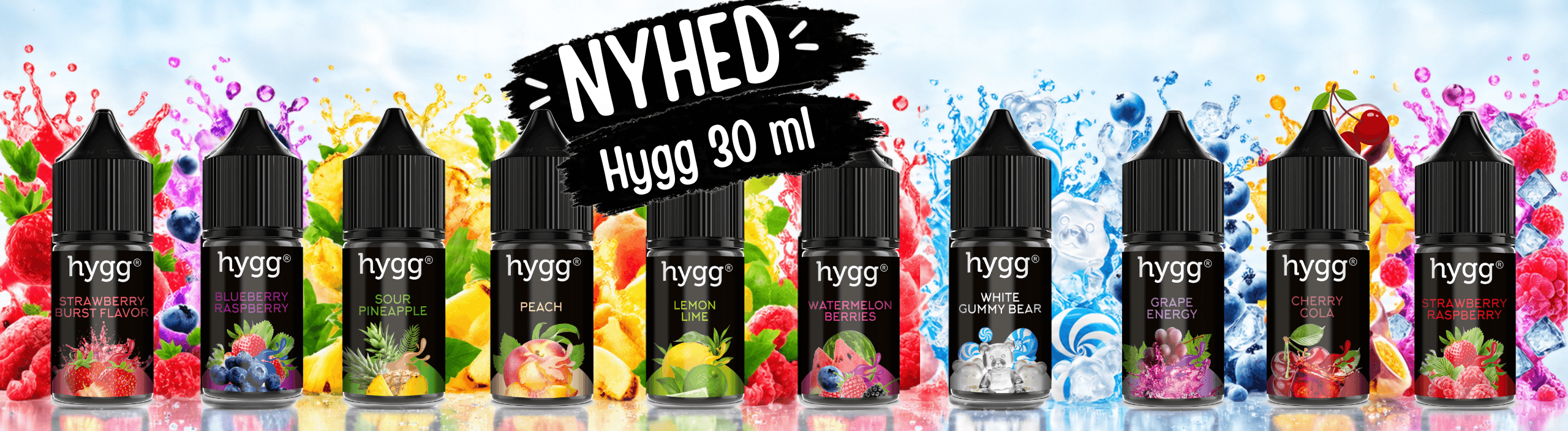 Nyhed - 10 nye hygg aromaer i 30 ml. flakser.
