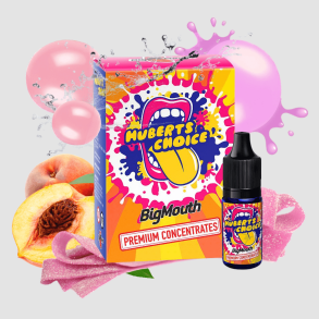 Big Mouth Aroma med fersken og pink bobbelgum - St�rrelse p� 10 ml.