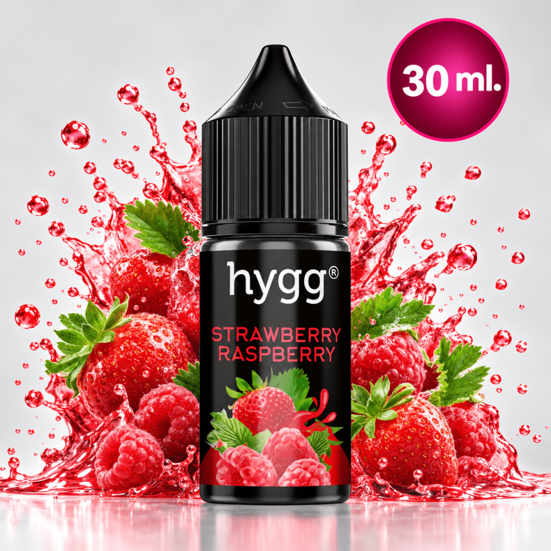 Hygg Aroma med Strawberry Raspberry - Jordb�r/hindb�r - St�rrelse p� 30 ml.