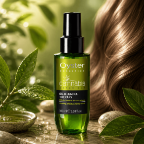 H�rolie fra Oyster Cosmetics. H�rserien Cannabis Green Lab. Indeholder 100 ml.